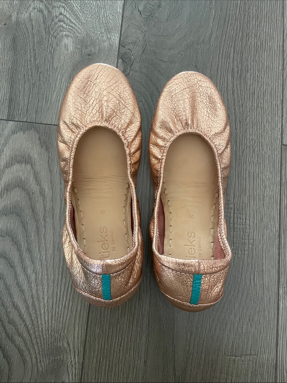 Tieks Rose Gold Leather Ballet Flats Sz:6 - Picture 3 of 7